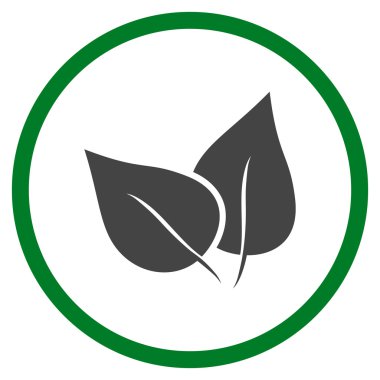 Flora Bitki Düz Yuvarlak Vektör Simgesi