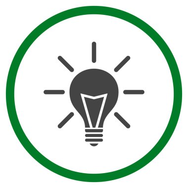 Elektrik Işık Düz Yuvarlak Vektör Simgesi