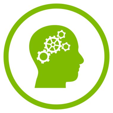 Beyin Dişlileri Düz Yuvarlak Vektör Simgesi