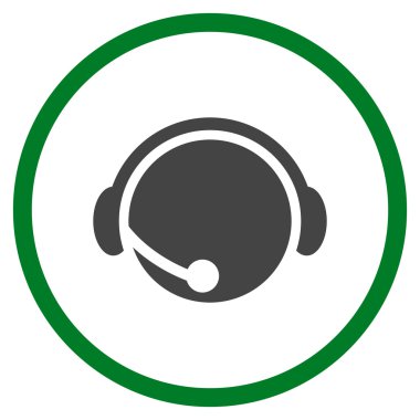 Çağrı Merkezi operatörü düz yuvarlak vektör simgesi