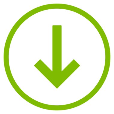 Aşağı Ok Düz Yuvarlak Vektör Simgesi