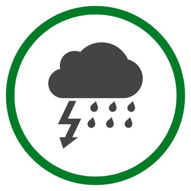 Fırtına düz yuvarlak vektör simgesi