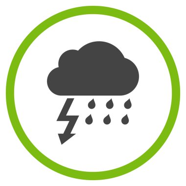 Fırtına düz yuvarlak vektör simgesi