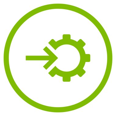 Dişli Tümleştirme Düz Yuvarlak Vektör Simgesi