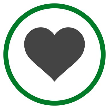 Love Heart Flat Rounded Vektör Simgesi