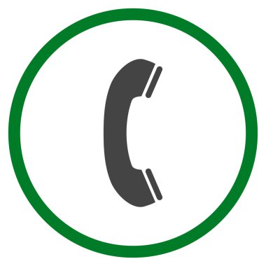 Telefon alıcı düz yuvarlak vektör simgesi