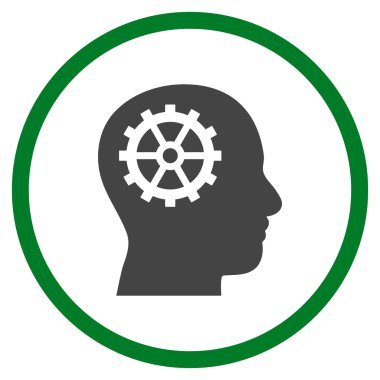 Zeka Düz Yuvarlak Vektör Simgesi