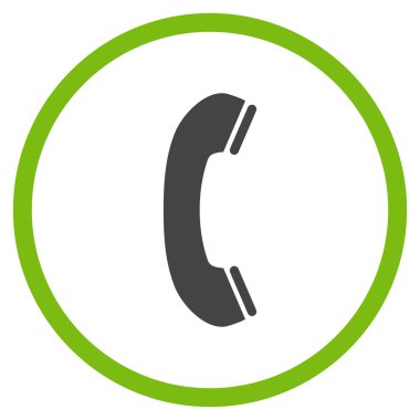 Telefon alıcı düz yuvarlak vektör simgesi