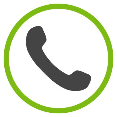 Telefon alıcı düz yuvarlak vektör simgesi