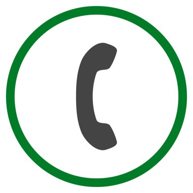 Telefon alıcı düz yuvarlak vektör simgesi