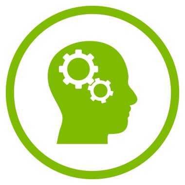 Beyin Dişlileri Düz Yuvarlak Vektör Simgesi