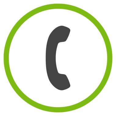 Telefon alıcı düz yuvarlak vektör simgesi