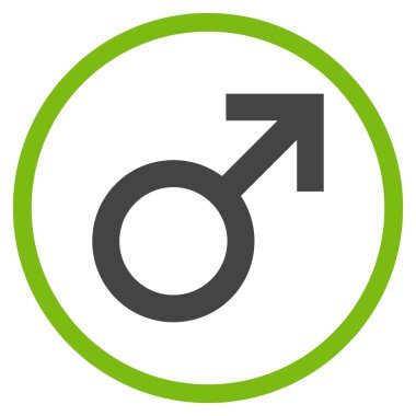 Erkek Sembolü Düz Yuvarlak Vektör Simgesi