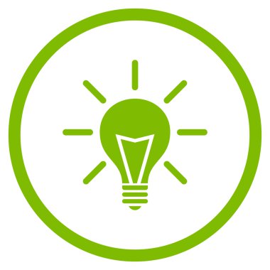 Elektrik Işık Düz Yuvarlak Vektör Simgesi