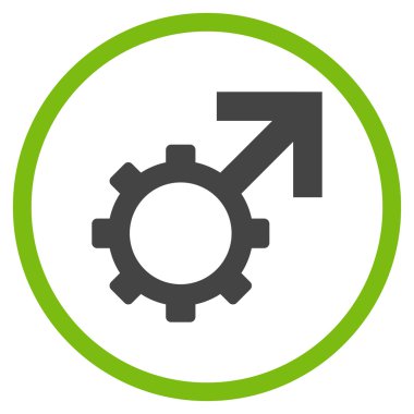 Teknolojik Potence Flat Yuvarlak Vektör Simgesi