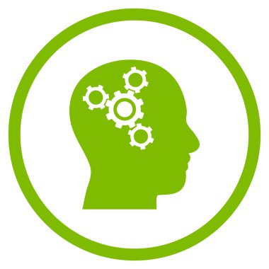 Beyin Mekaniği Düz Yuvarlak Vektör Simgesi