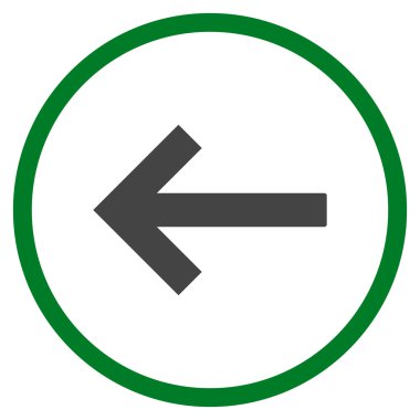 Sol Ok Düz Yuvarlak Vektör Simgesi