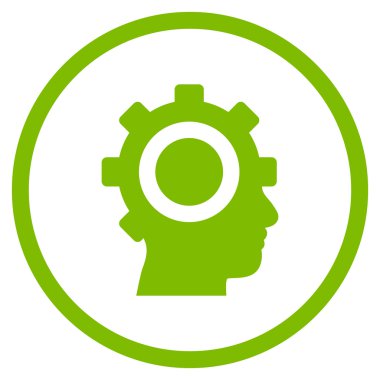 cyborg dişli düz yuvarlak vektör simgesi