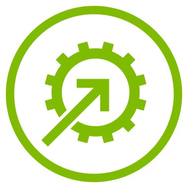 Dişli Tümleştirme Düz Yuvarlak Vektör Simgesi