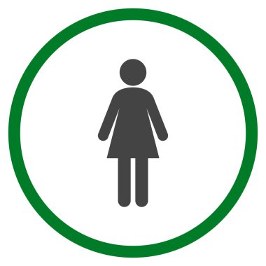 kadın düz yuvarlak vektör simgesi