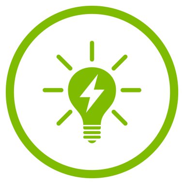 Elektrik AmpulÜ Düz Yuvarlak Vektör Simgesi
