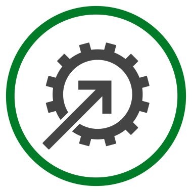 Dişli Tümleştirme Düz Yuvarlak Vektör Simgesi