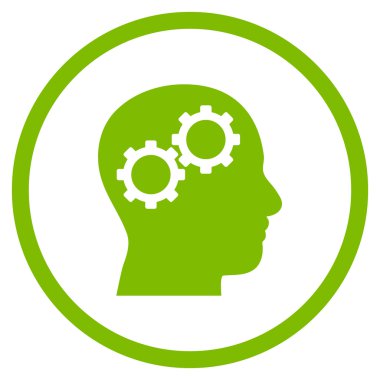 Beyin Dişlileri Düz Yuvarlak Vektör Simgesi