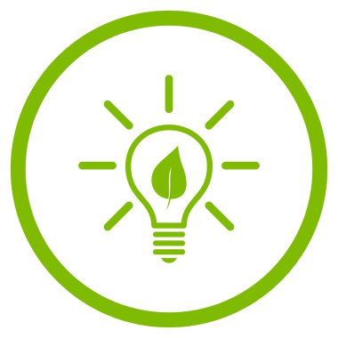 Eko Ampul Düz Yuvarlak Vektör Simgesi