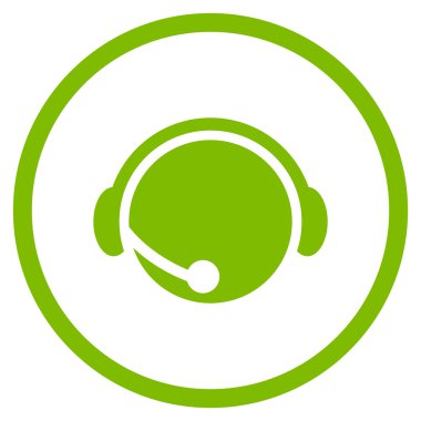 Çağrı Merkezi operatörü düz yuvarlak vektör simgesi