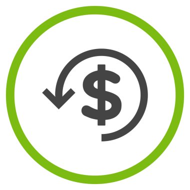 Düz yuvarlak vektör simge iade