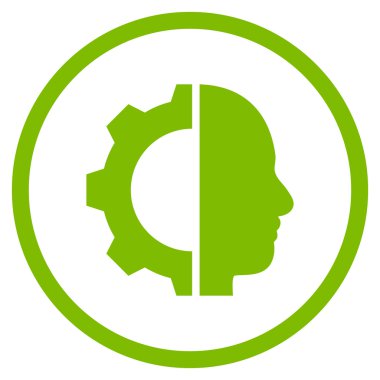 Cyborg Gear Flat Rounded Vector Icon
