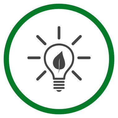 Eko Ampul Düz Yuvarlak Vektör Simgesi