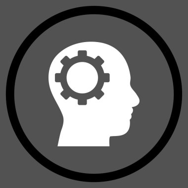 Akıl vites düz vektör yuvarlak simge