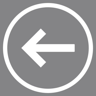 Sol ok düz vektör yuvarlak simgesi