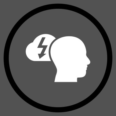 Düz vektör beyin fırtınası yuvarlak simge