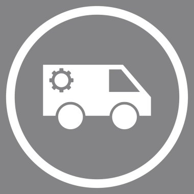 Hizmet araba düz vektör yuvarlak simge