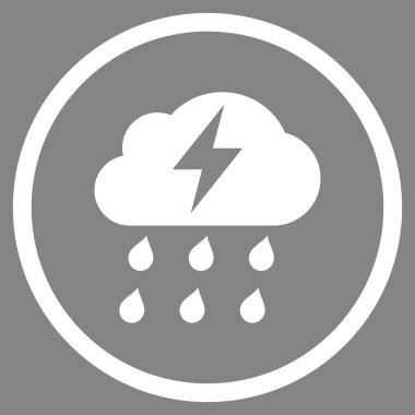 Fırtına düz vektör yuvarlak simge