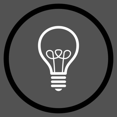 Lamba ampul düz vektör yuvarlak simge