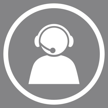 Çağrı Merkezi Yöneticisi Düz Vektör Yuvarlak Simge