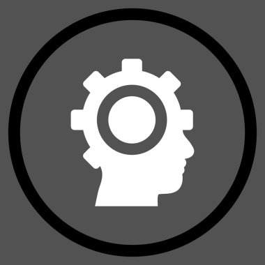 Cyborg vites düz vektör yuvarlak simge