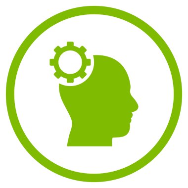 Intellect Gear Flat Yuvarlak Vektör Simgesi