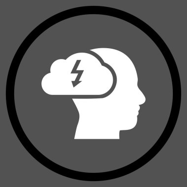 Düz vektör beyin fırtınası yuvarlak simge