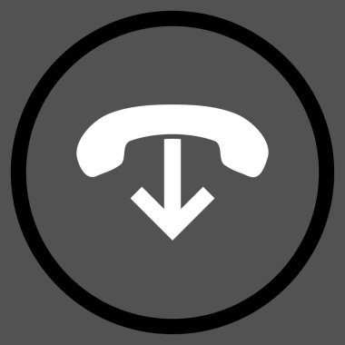 Telefon Hang Up Düz Vektör Yuvarlak Simge