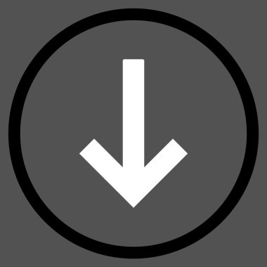 Aşağı Ok Düz Vektör Yuvarlak Simge