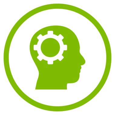 Intellect Gear Flat Yuvarlak Vektör Simgesi
