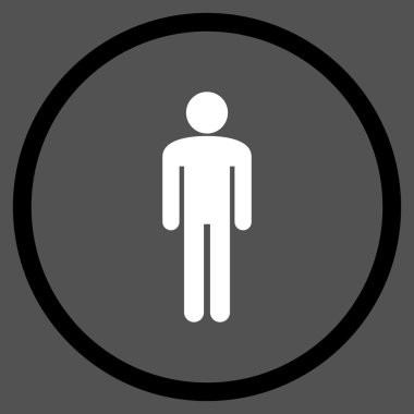 Man Flat Vektör Yuvarlak Simge