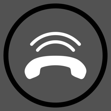 Telefon Zili Düz Vektör Yuvarlak Simge