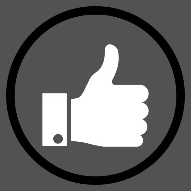 Thumb Up Flat Vector Yuvarlak Simge