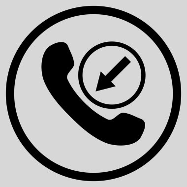 Gelen arama düz vektör yuvarlak simgesi