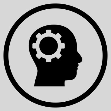 Akıl vites düz vektör yuvarlak simge